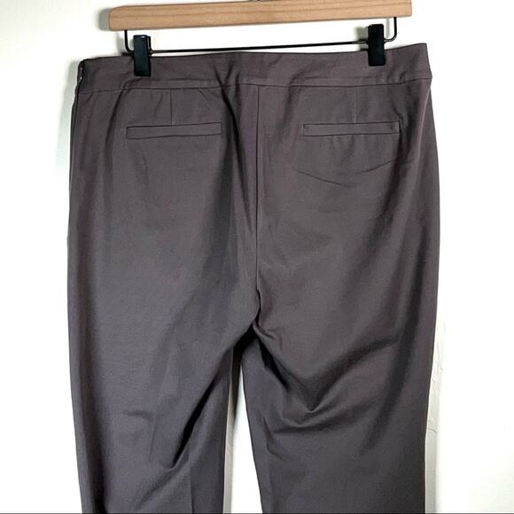 Eileen Fisher gray straight leg casual chino pants w ankle zippers small S B90 - Picture 3 of 5